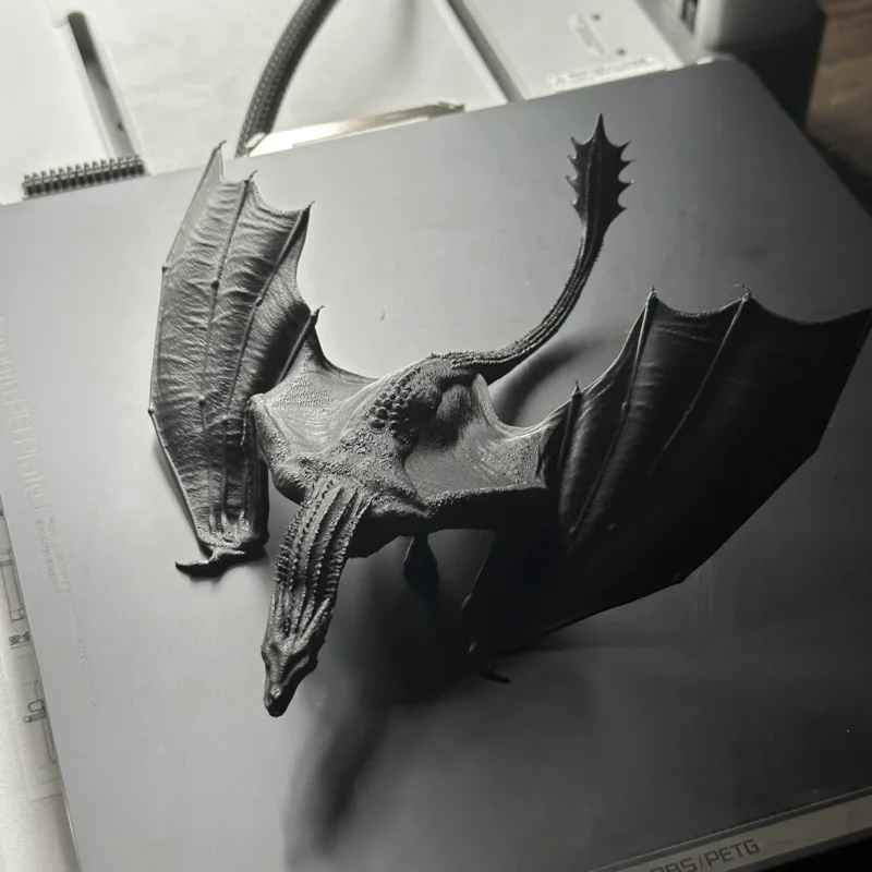 3D Printing Article - 3D Printed Dragon Model Resin Flying
