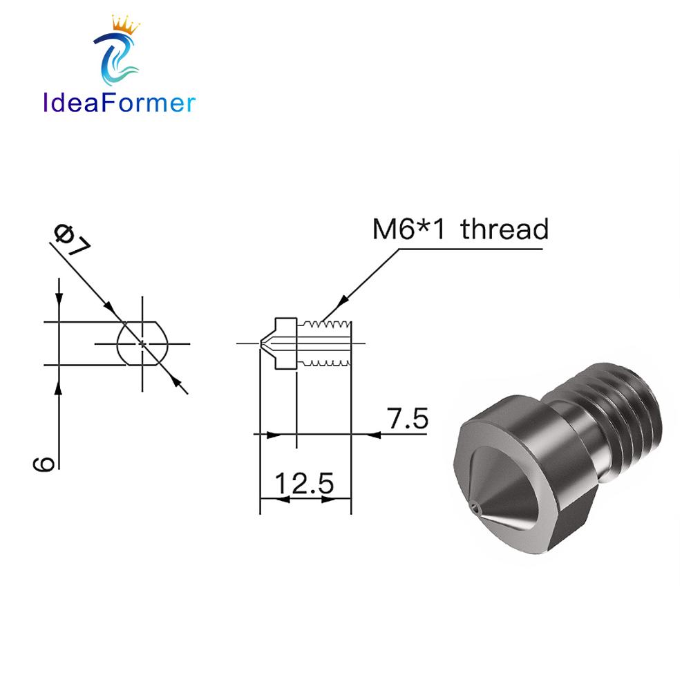 V6 Nozzle Hardened Steel 0.2/0 - 3D Printing Titanium review and price