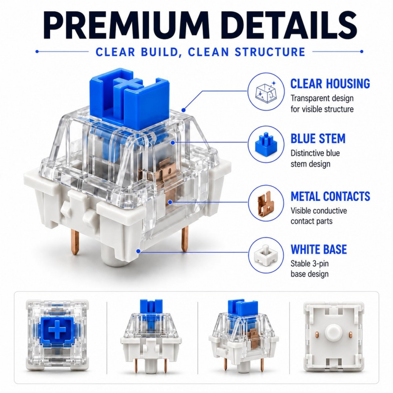 60PCS Blue Mechanical Keyboard - 3D Print Removal Tool review and price